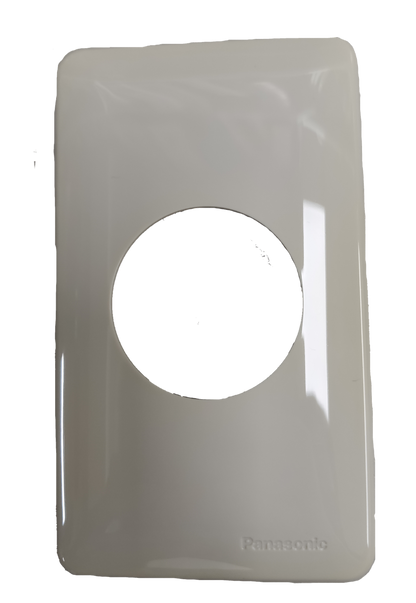 Panasonic 41mm plate cover glossy white rectangular electrical faceplate with centered round hole