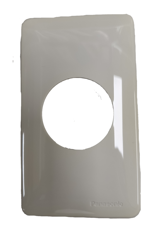 Panasonic 41mm plate cover glossy white rectangular electrical faceplate with centered round hole