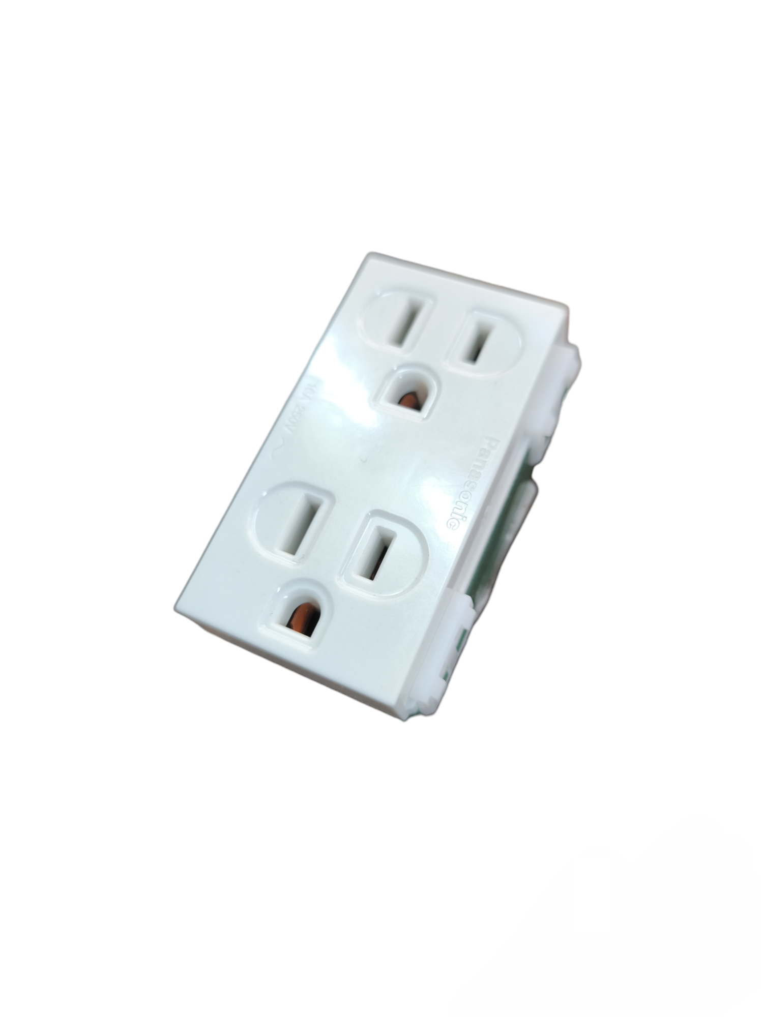 Panasonic duplex flat pin outlet 16A 250V white double socket modular power point insert