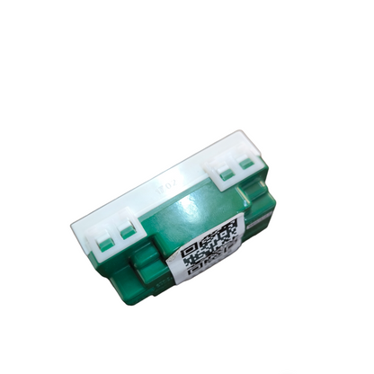 Panasonic duplex outlet 220V 15A green electrical module with white connectors and QR label