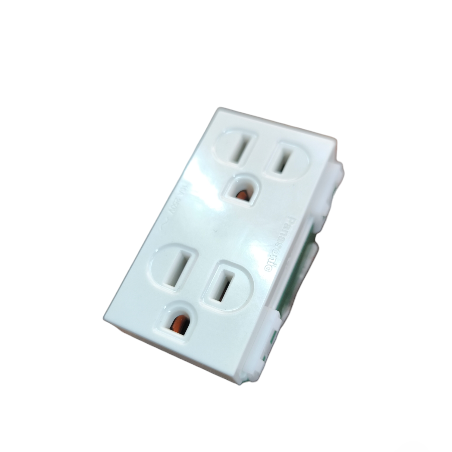 Panasonic duplex outlet 220V 15A white dual socket power receptacle for appliances and wall installation