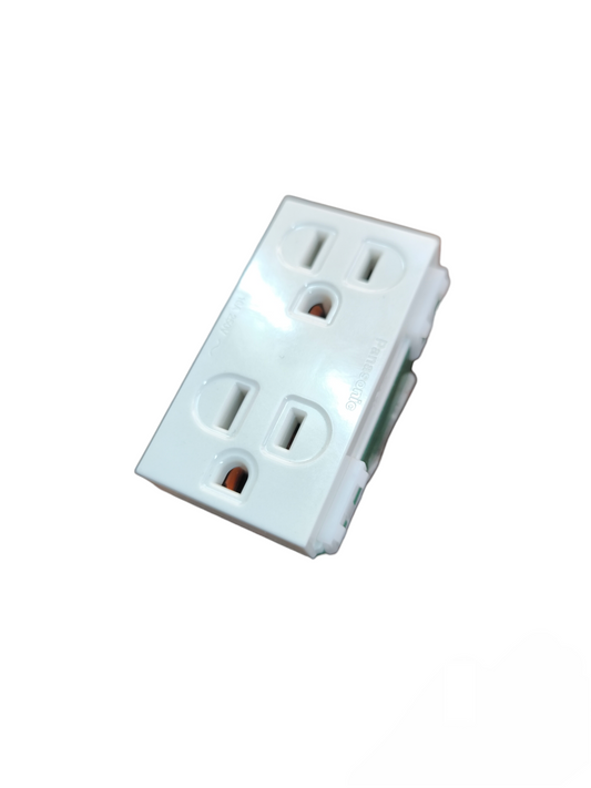 Panasonic duplex outlet 220V 15A white dual socket power receptacle for appliances and wall installation