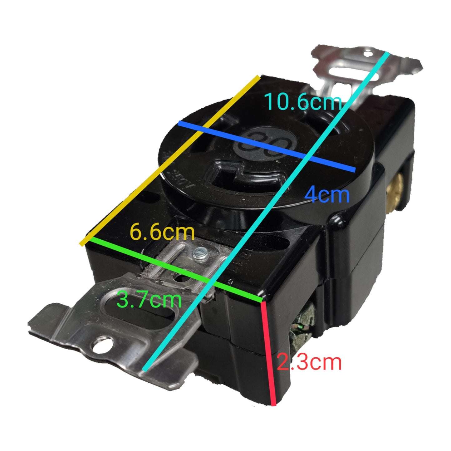 Panasonic 30A Twist Lock Outlet with Plate Cover 2P+E (3P) 250V (NEMA L6) WF2330 and WNF6254W-8, Twistlock