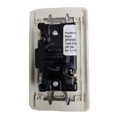 Panasonic 30A Twist Lock Outlet with Plate Cover 2P+E (3P) 250V (NEMA L6) WF2330 and WNF6254W-8, Twistlock