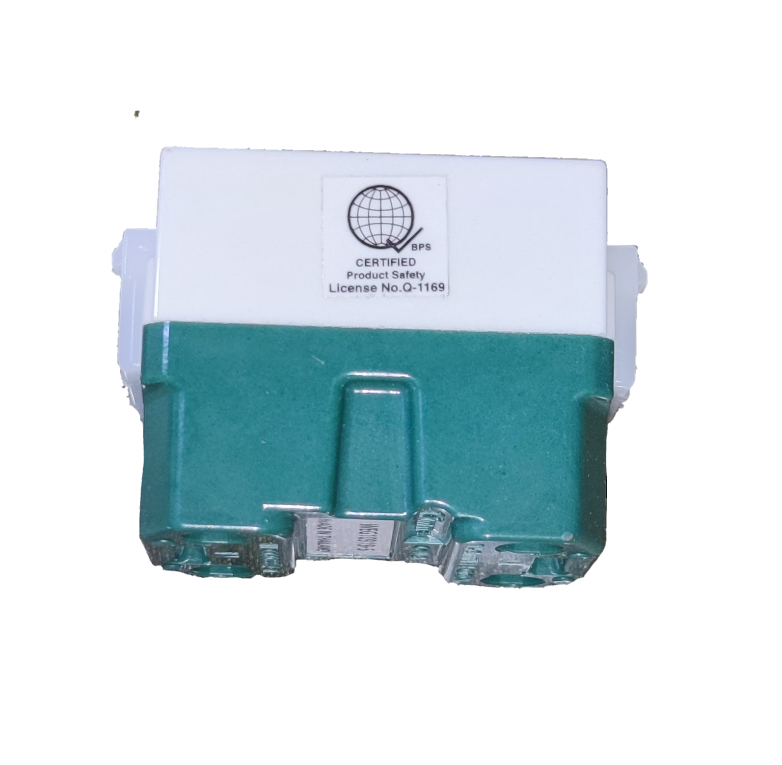 Panasonic universal outlet receptacle white and green modular wall power outlet with certified safety label