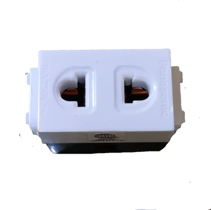White Panasonic universal outlet receptacle dual socket modular power outlet for international plugs
