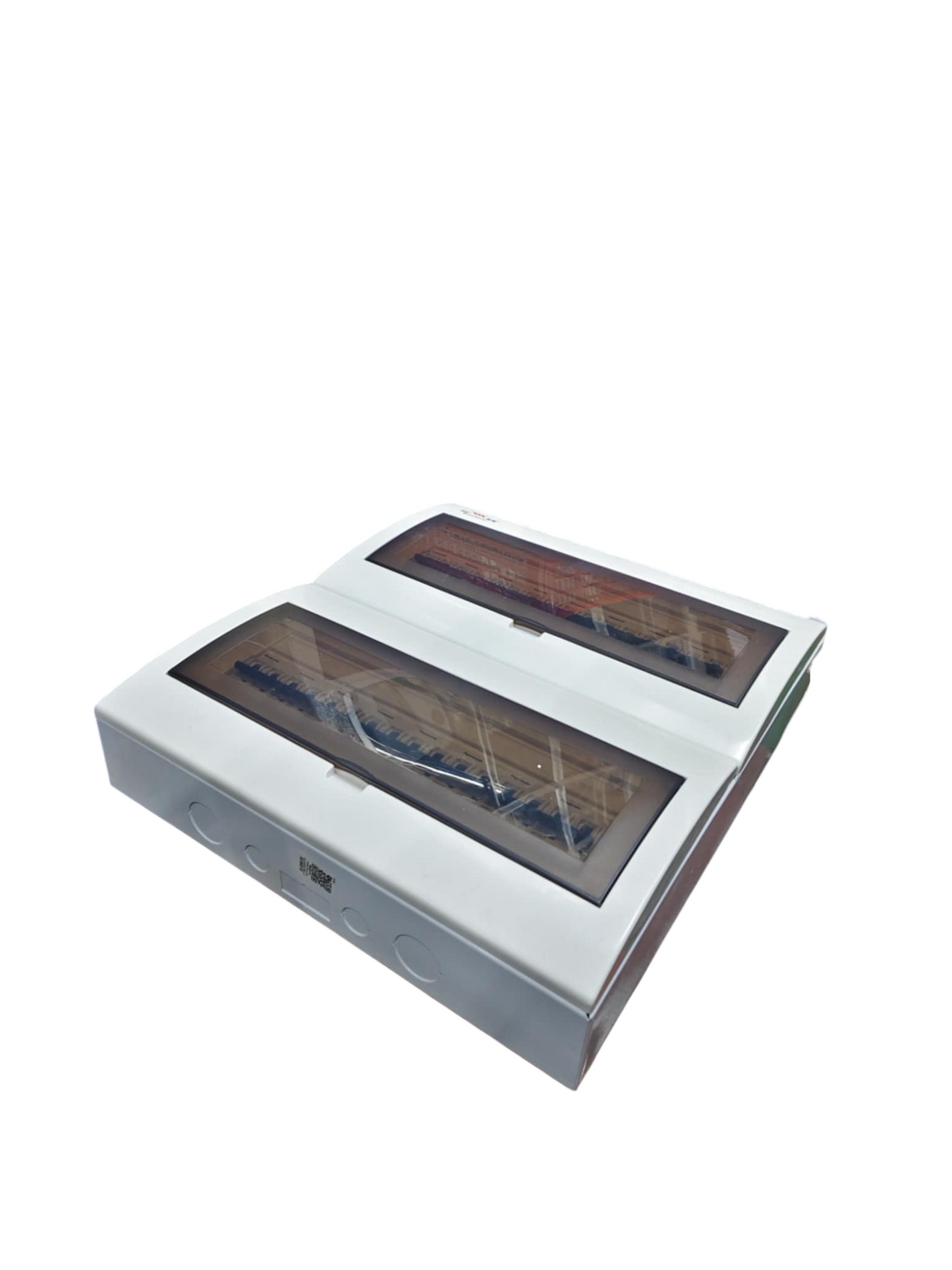 Panasonic Panel Board 50A 2 Pole Main electrical circuitry box with transparent cover and white casing