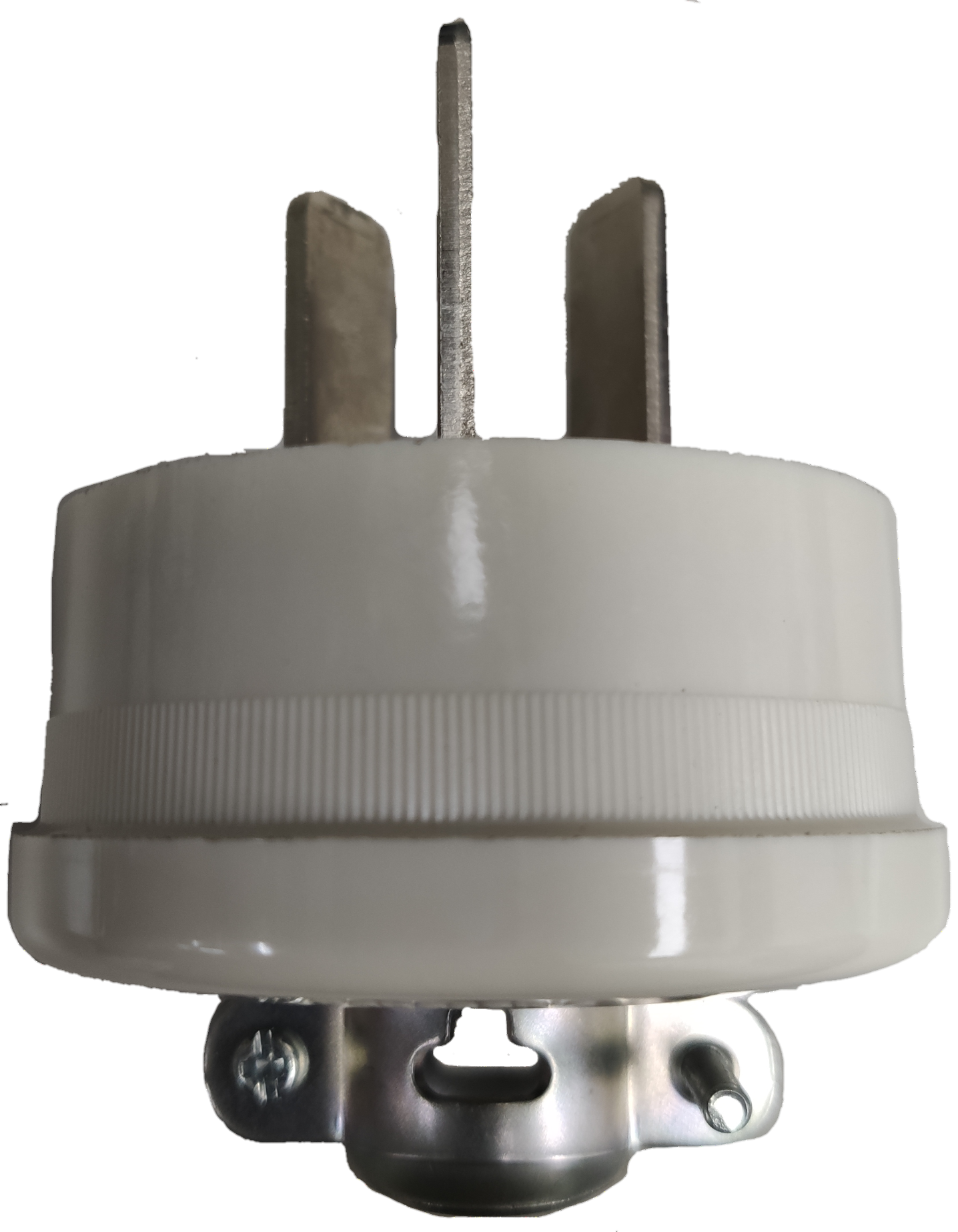 Panasonic Range Plug 30A 250V white power plug with three metal prongs and mounting bracket