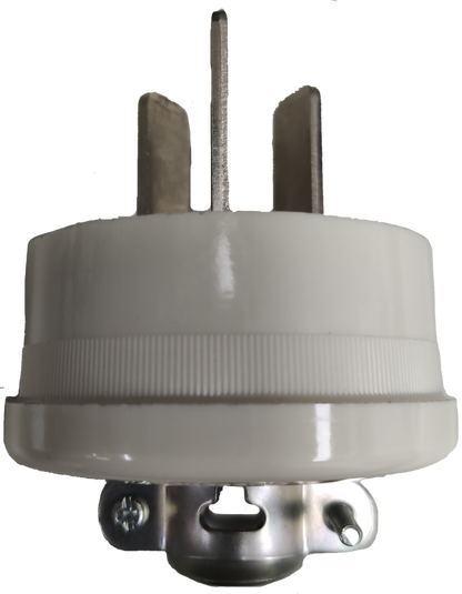 Panasonic Range Plug 30A 250V white power plug with three metal prongs and mounting bracket