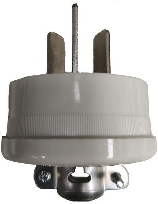 Panasonic Range Plug 30A 250V white power plug with three metal prongs and mounting bracket
