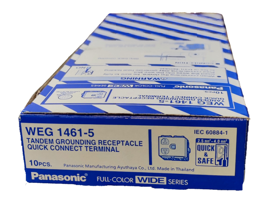 Panasonic Receptacle Quick Connect Terminal 20A tandem grounding receptacle box with 10 pieces