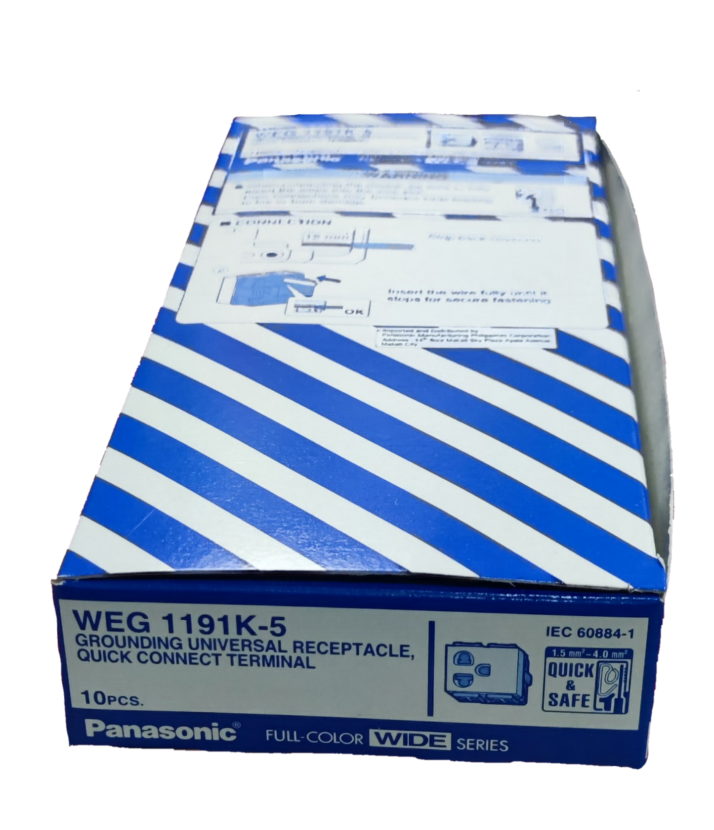 Panasonic WEG 1191K-5 Universal Receptacle Quick Connect Terminal Power Point box with 10 pieces