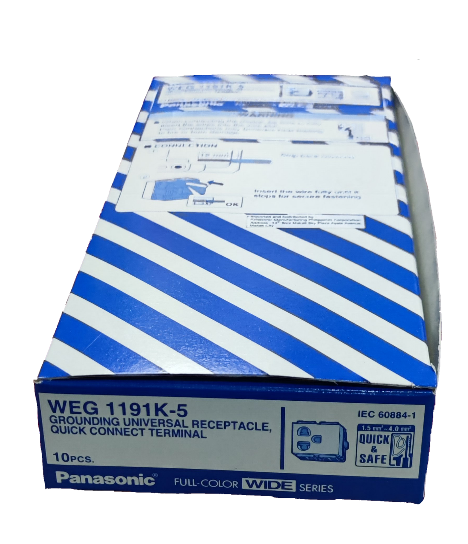 Panasonic WEG 1191K-5 Universal Receptacle Quick Connect Terminal Power Point box with 10 pieces