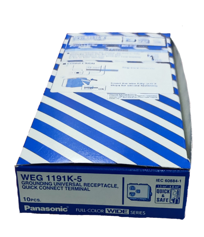 Panasonic WEG 1191K-5 Universal Receptacle Quick Connect Terminal Power Point box with 10 pieces