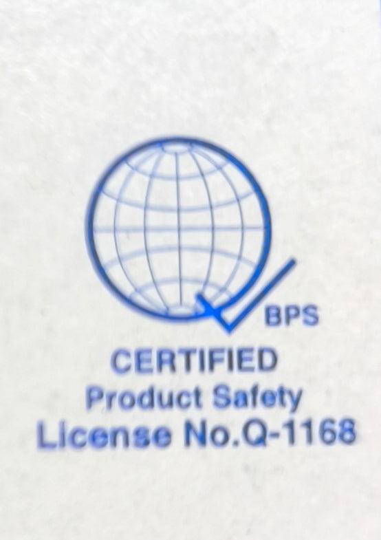 Panasonic Wall Switch 3 Devices WEG5001-K packaging showing BPS certified product safety label License No Q1168