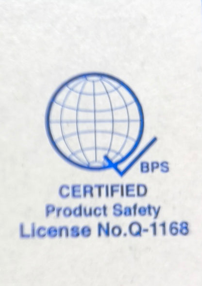 Panasonic Wall Switch 3 Devices WEG5001-K packaging showing BPS certified product safety label License No Q1168
