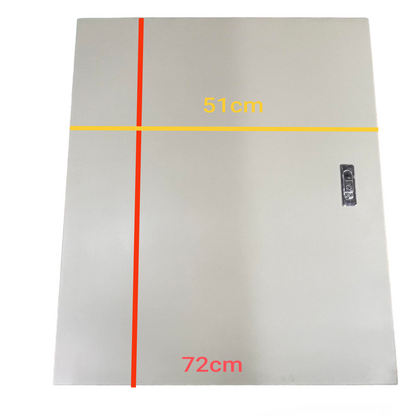 Schneider and Royu Panel Board 250A 3 Pole MCCB Main electrical enclosure measuring 72 by 51 centimeters