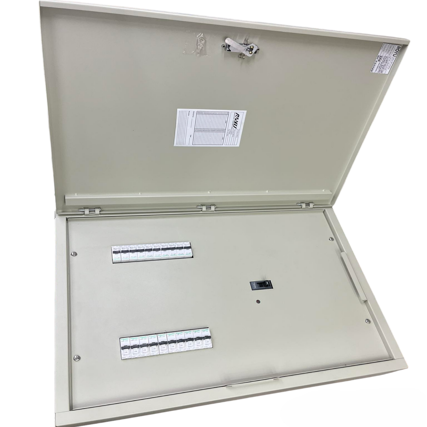 Schneider and Royu Panel Board 250A 3 Pole MCCB Main electrical distribution box with multiple circuit breakers