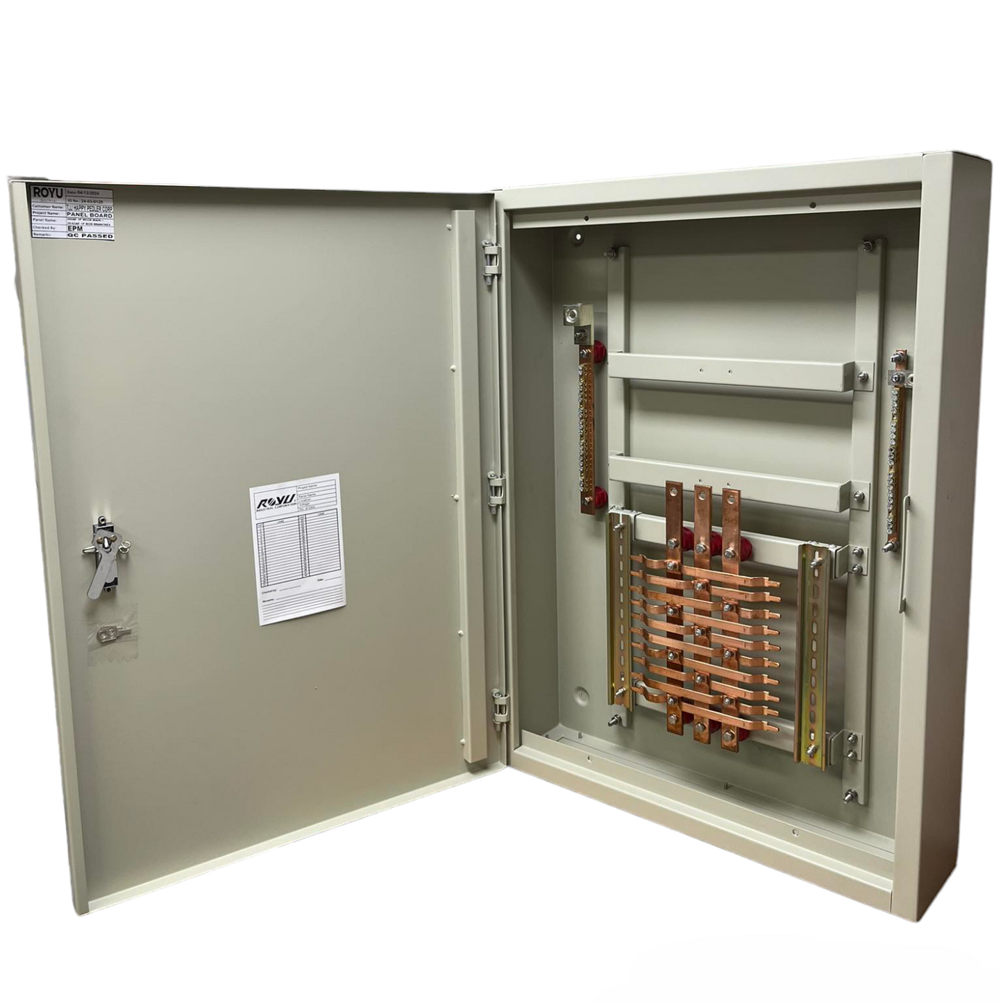 Schneider Royu Panel Board 250A 3 Pole MCCB Main electrical circuitry with open metal enclosure
