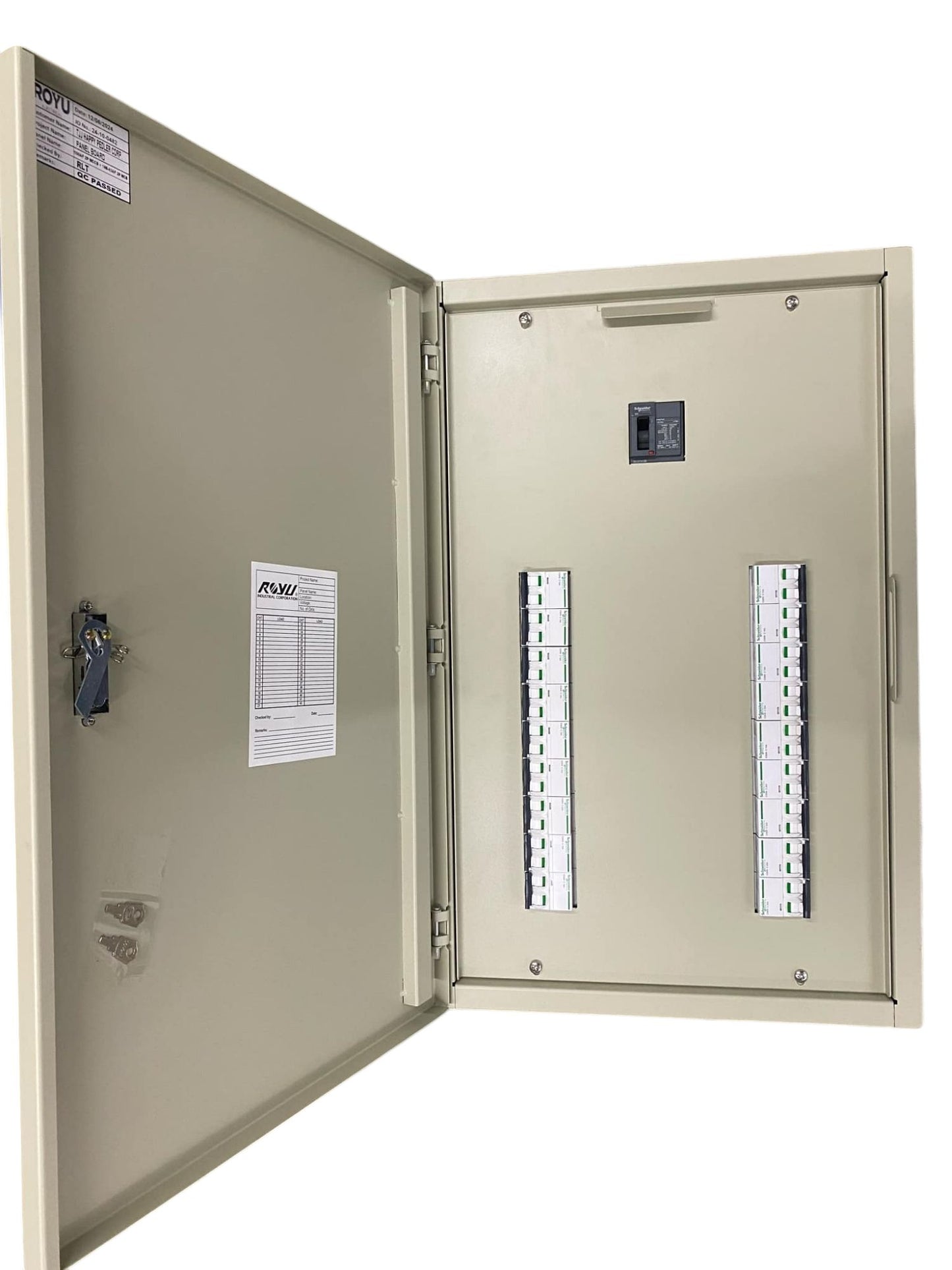 Schneider Royu Panel Board EZC100H 100A 2 Pole electrical circuit breaker panel with open metal enclosure