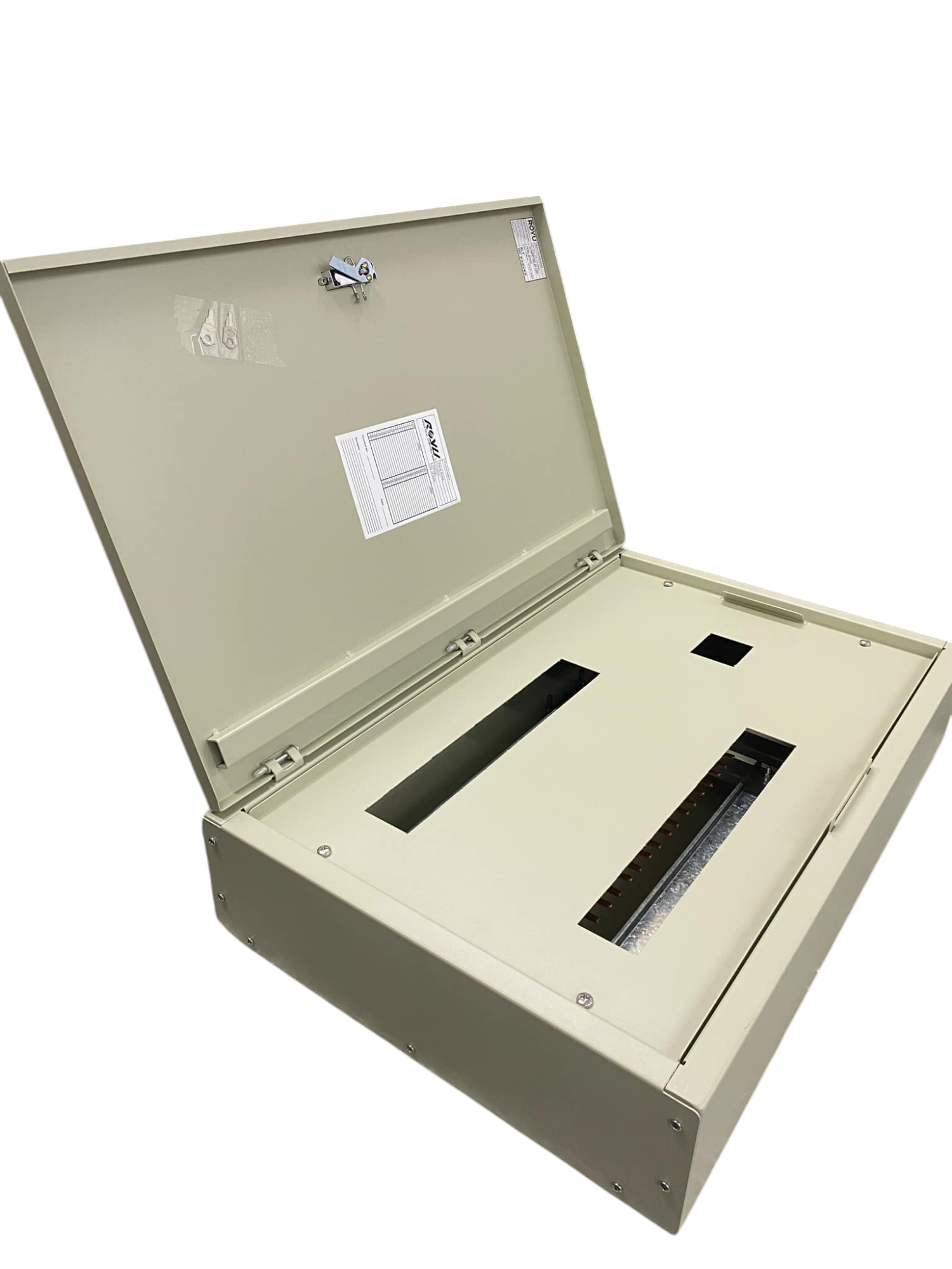 Schneider Panel Board EZC100H 2 Pole Main electrical enclosure with open cover for circuit components