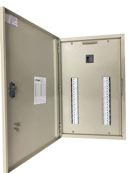 Schneider Panel Board EZC100H 75A 2 Pole electrical circuit breaker panel in open metal enclosure