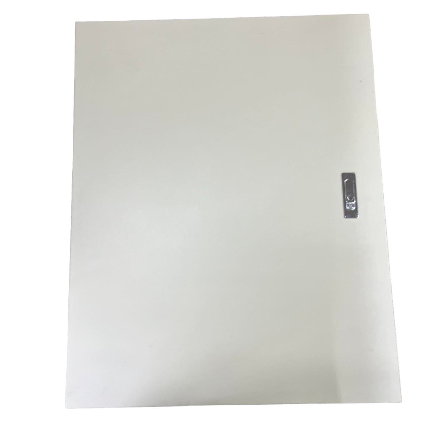 Schneider Panel Board for EZC250 Main 3 Pole with a plain light gray metal cover and latch
