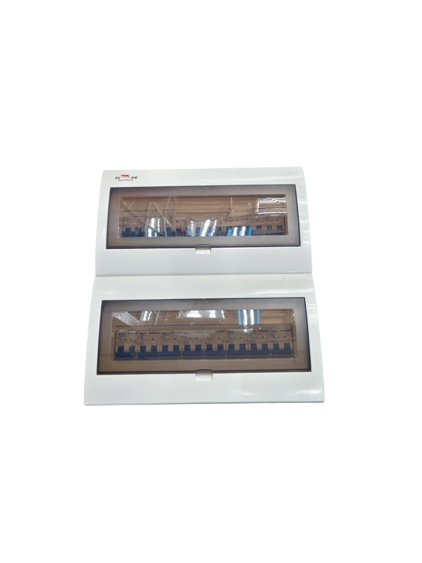 Panel Box with 15 Bus Bar 2 Pole Royu Breakers electrical circuitry part with transparent covers