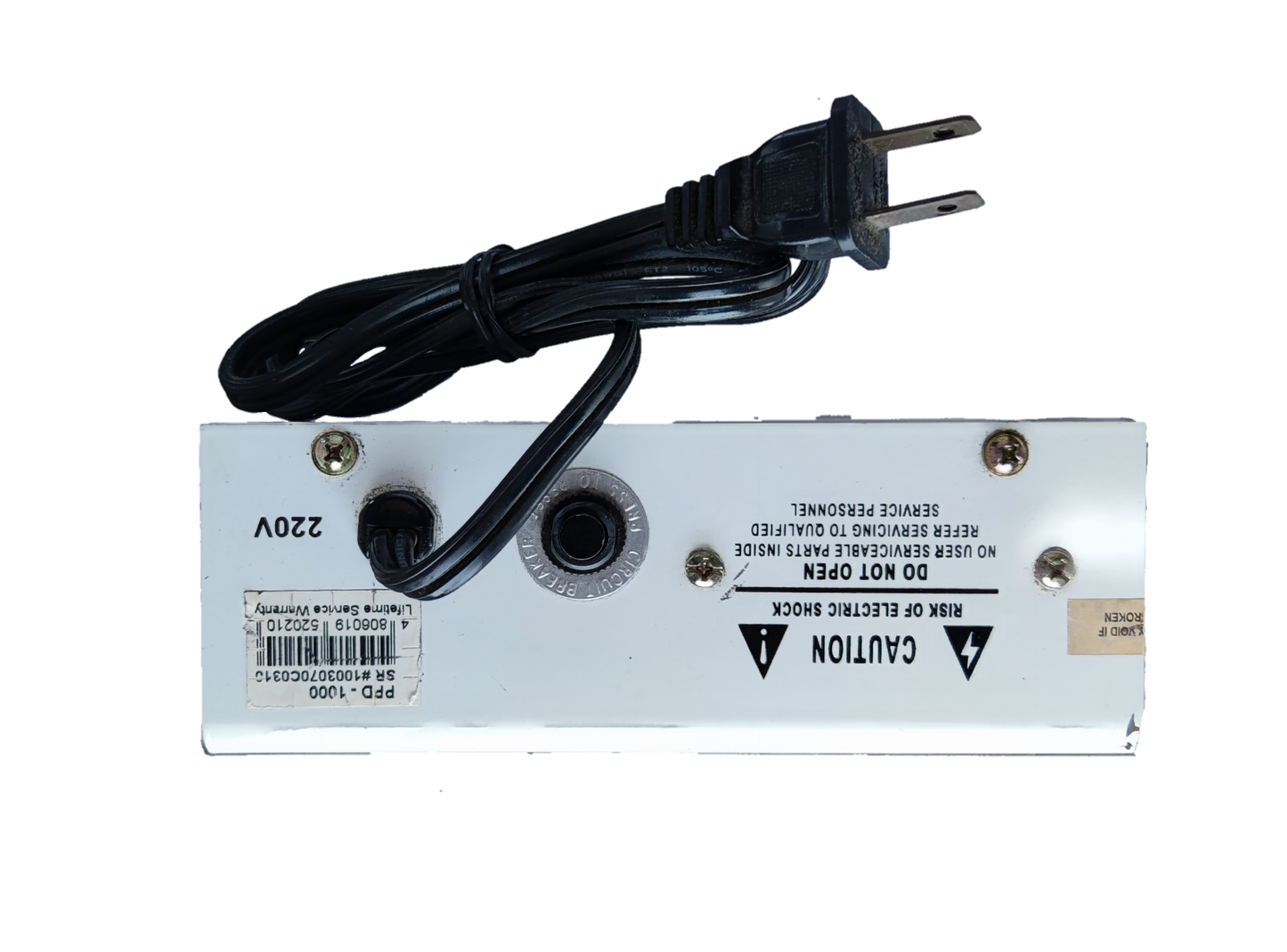 Panther power on delay device white electrical part with black cord and plug for 220V use