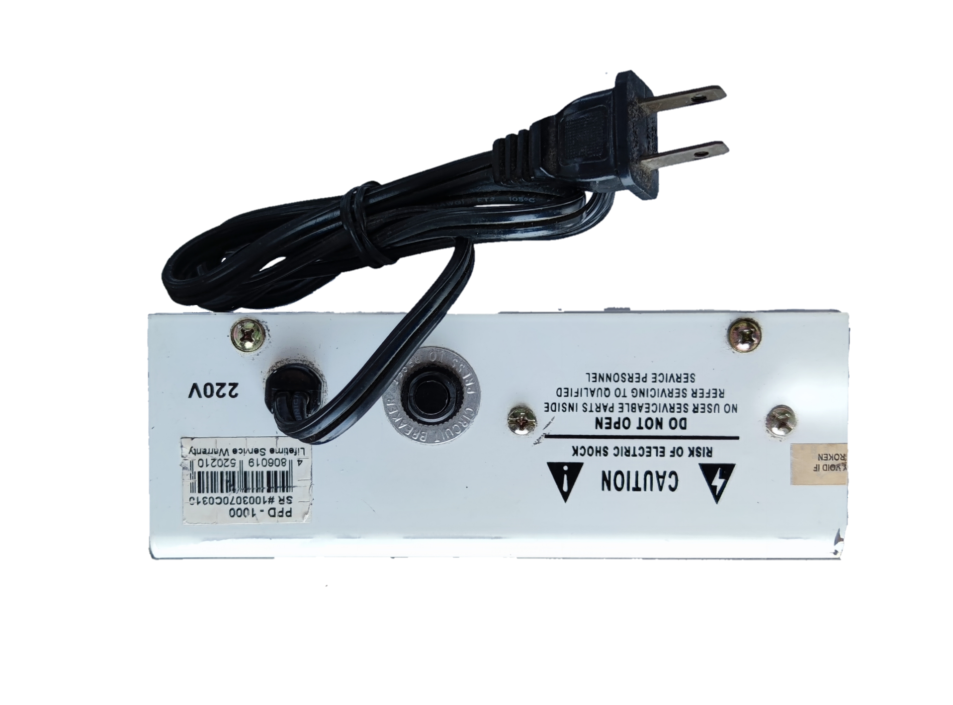 Panther power on delay device white electrical part with black cord and plug for 220V use