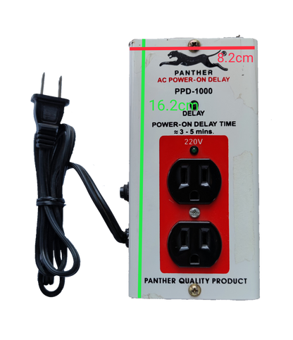 Panther power on delay device PPD-1000 with dual outlets and attached power cord