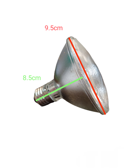 Philips halogen bulb Par 30 75W E27 220V with dimensions of 9.5cm diameter and 8.5cm length