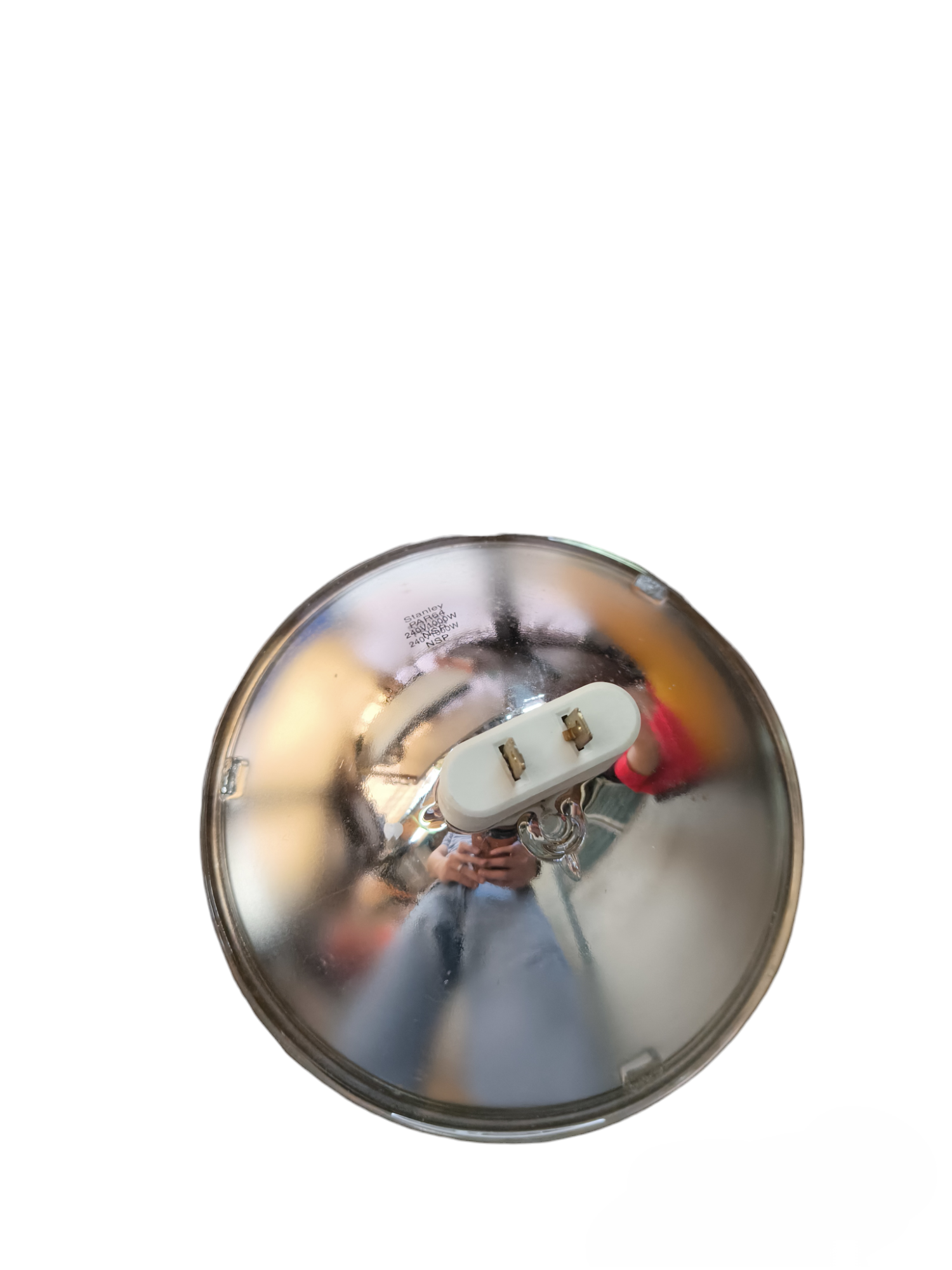 Electx Electrical Supply PAR 64 1000W MFL 220V Clear incandescent bulb with reflective surface