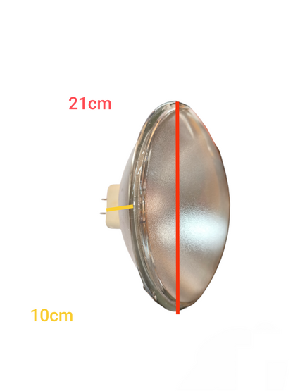 Electx Electrical Supply PAR 64 1000W MFL 220V Clear incandescent bulb with 21cm diameter and 10cm depth