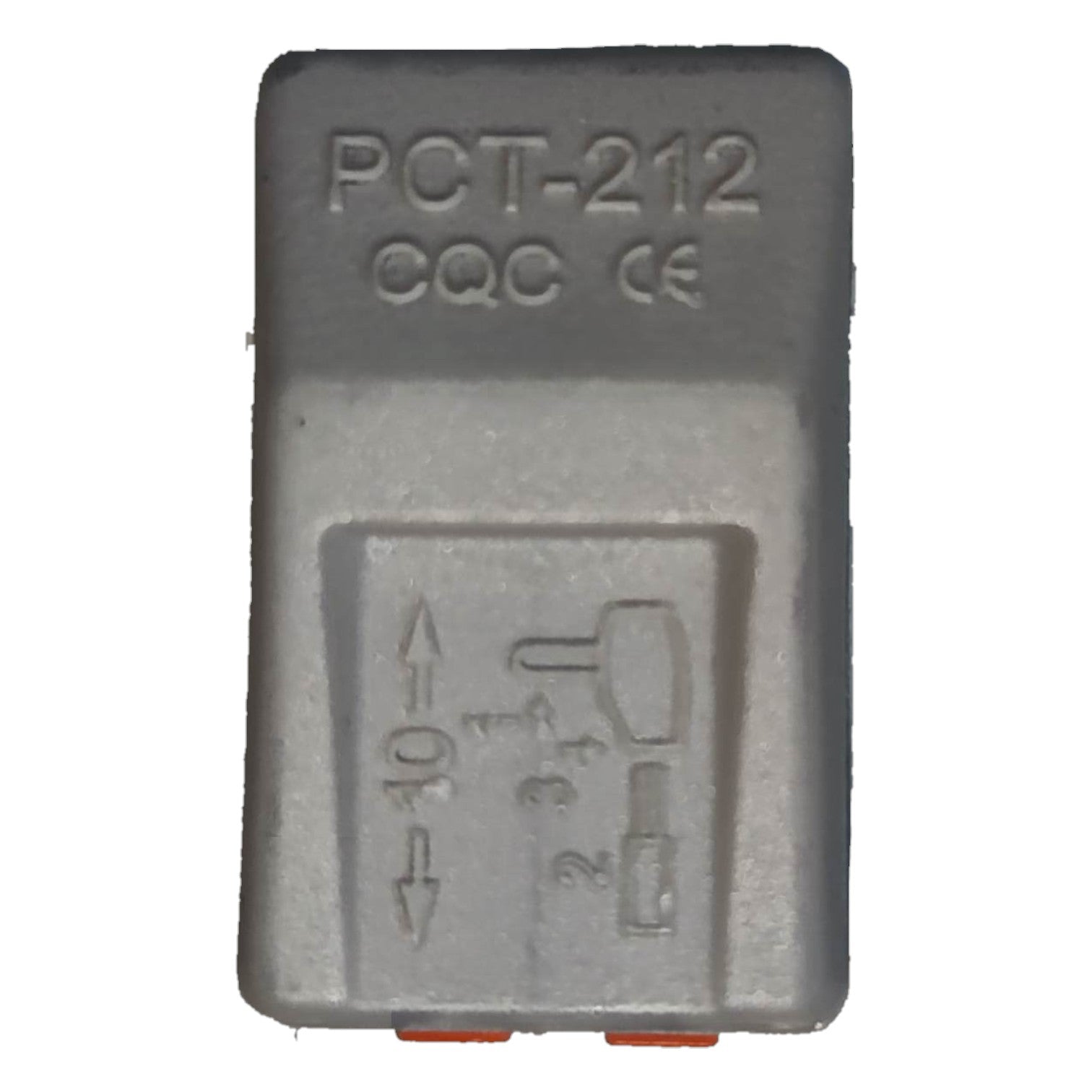 PCT-212 connecting terminal for 2 wires in gray with clear connection markings