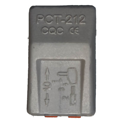 PCT-212 connecting terminal for 2 wires in gray with clear connection markings