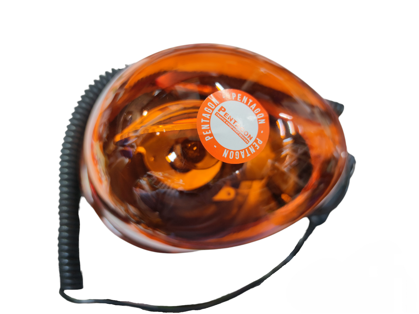 Warning Light Rotary Bulb Type 12V orange safety light with coiled black cord for work and safety use