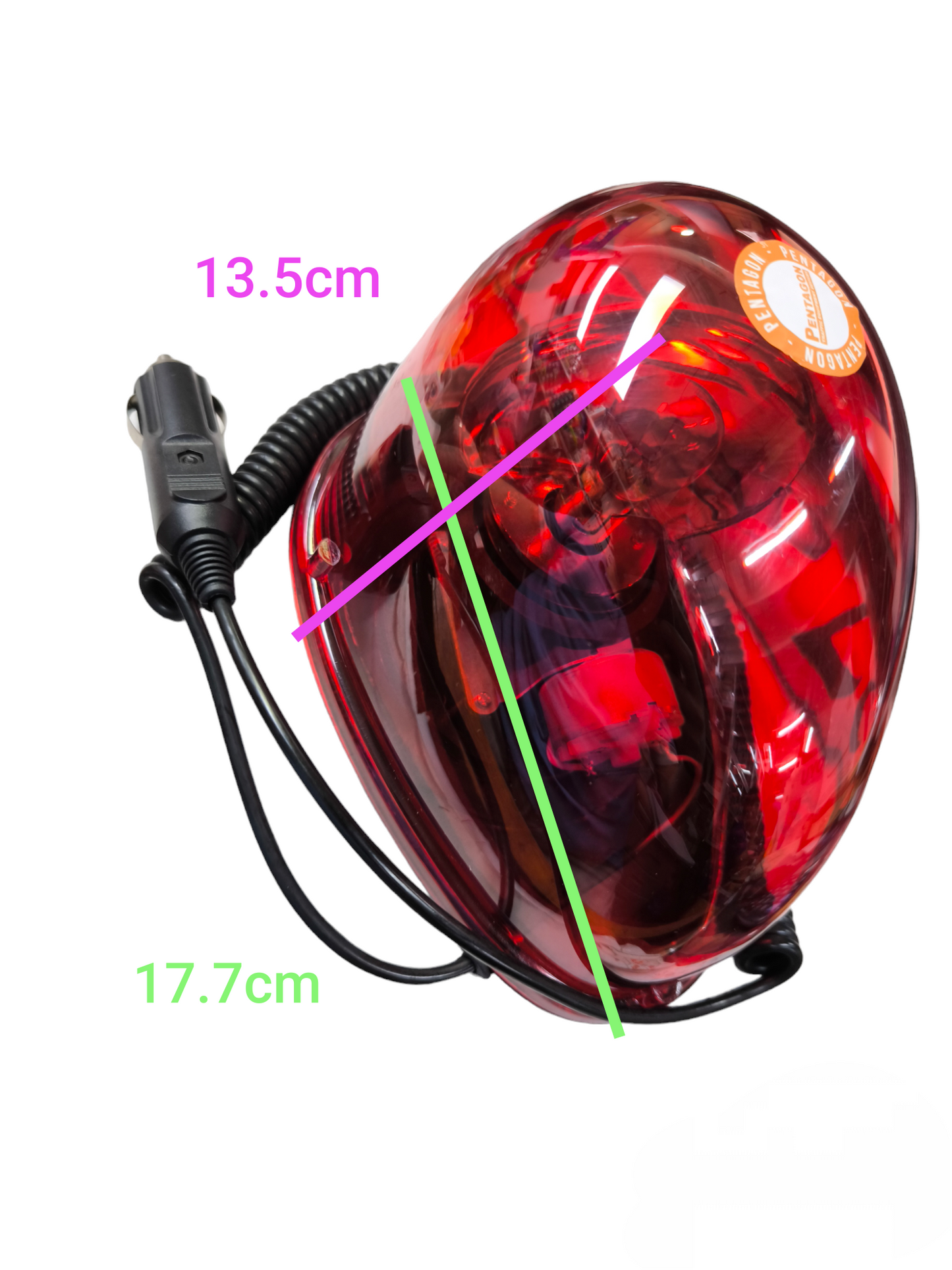 Warning Light Rotary Bulb Type 12V red work and safety light with cigarette lighter plug from China