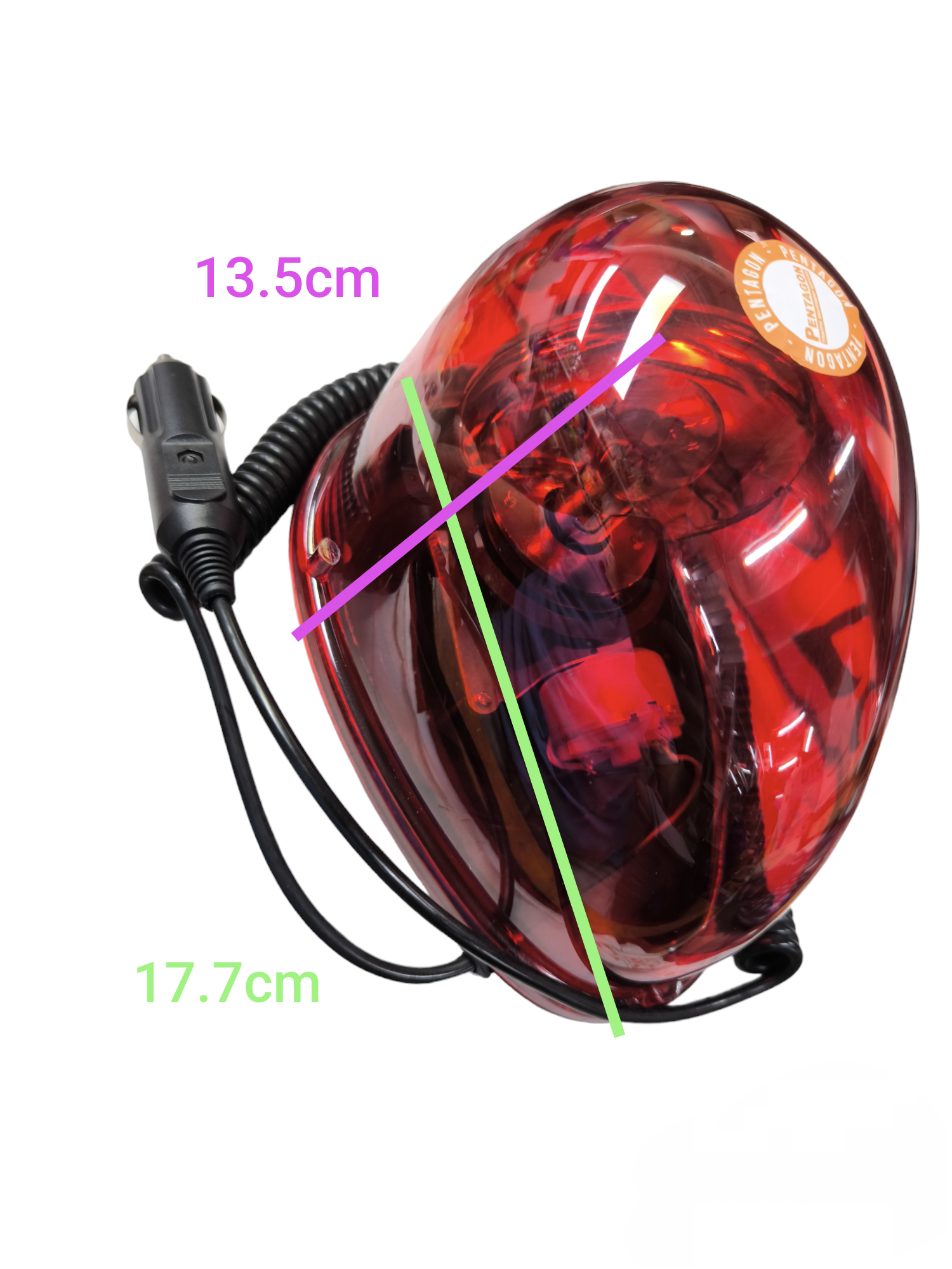 Warning Light Rotary Bulb Type 12V red work and safety light with cigarette lighter plug from China
