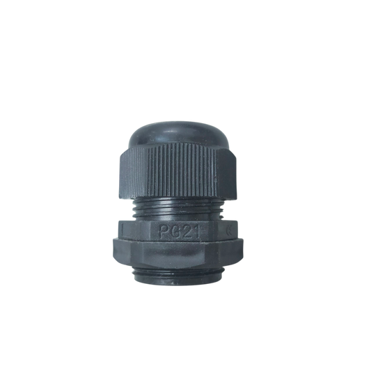 PG 21 Cable Gland 13-18mm in black for secure cable management and protection