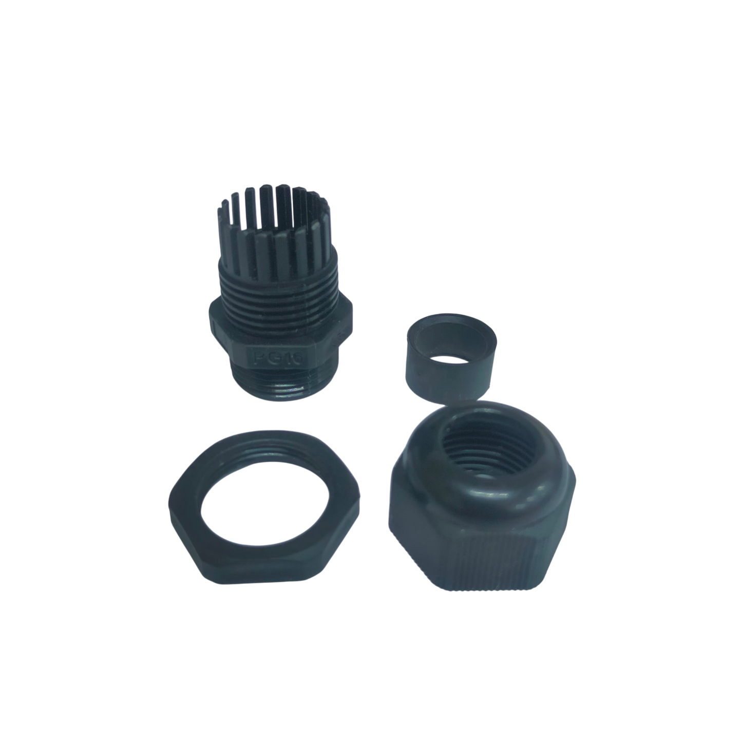 PG16 cable gland 10-14mm in gray with durable plastic for secure cable management solutions