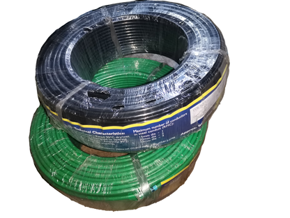 Phelps Dodge THHN Stranded Wire AWG 6 - White and green wires coiled on a spool for electrical applications