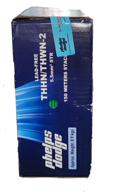 Phelps Dodge 5.5mm THHN AWG 10 lead-free wire in blue box with 150 meters length