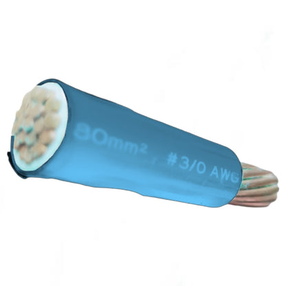 Phelps Dodge 80mm THHN wire blue with durable insulation and multiple copper strands for electrical use
