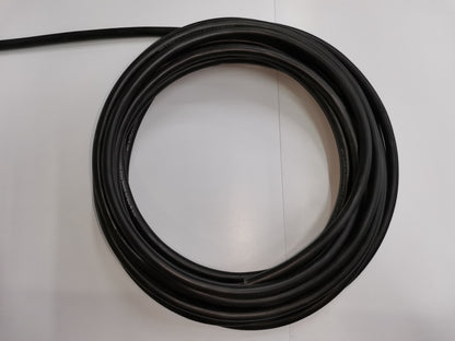 Coiled black Phelps Dodge perma cord wire for electrical and industrial applications