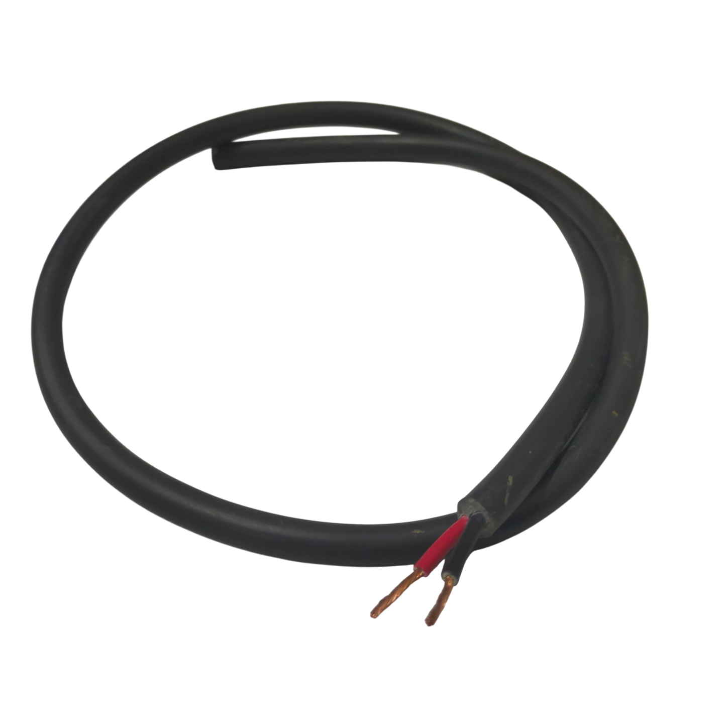 Phelps Dodge perma cord wire with black insulation and exposed copper wire ends