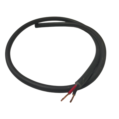 Phelps Dodge perma cord wire with black insulation and exposed copper wire ends