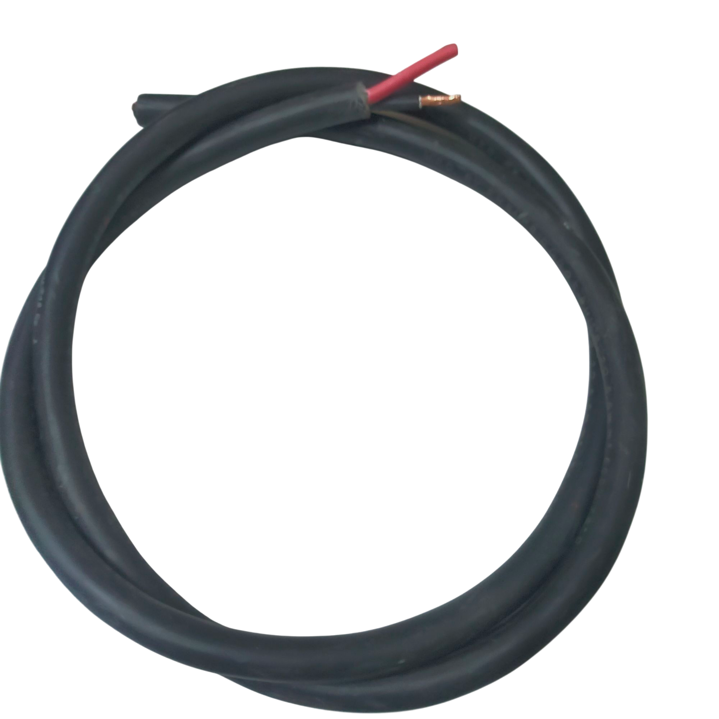 Phelps Dodge royal cord 2 core 5.5mm black electrical wire with exposed copper and red insulation