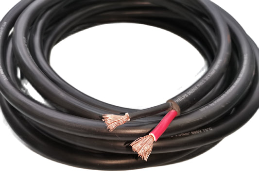 Phelps Dodge royal cord 2 core 5.5mm black electrical wire with exposed copper strands