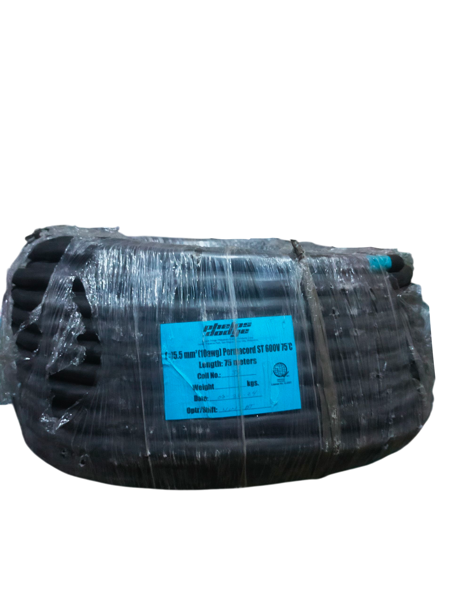 Phelps Dodge royal cord 2 core 5.5mm black electrical wire coil wrapped in plastic